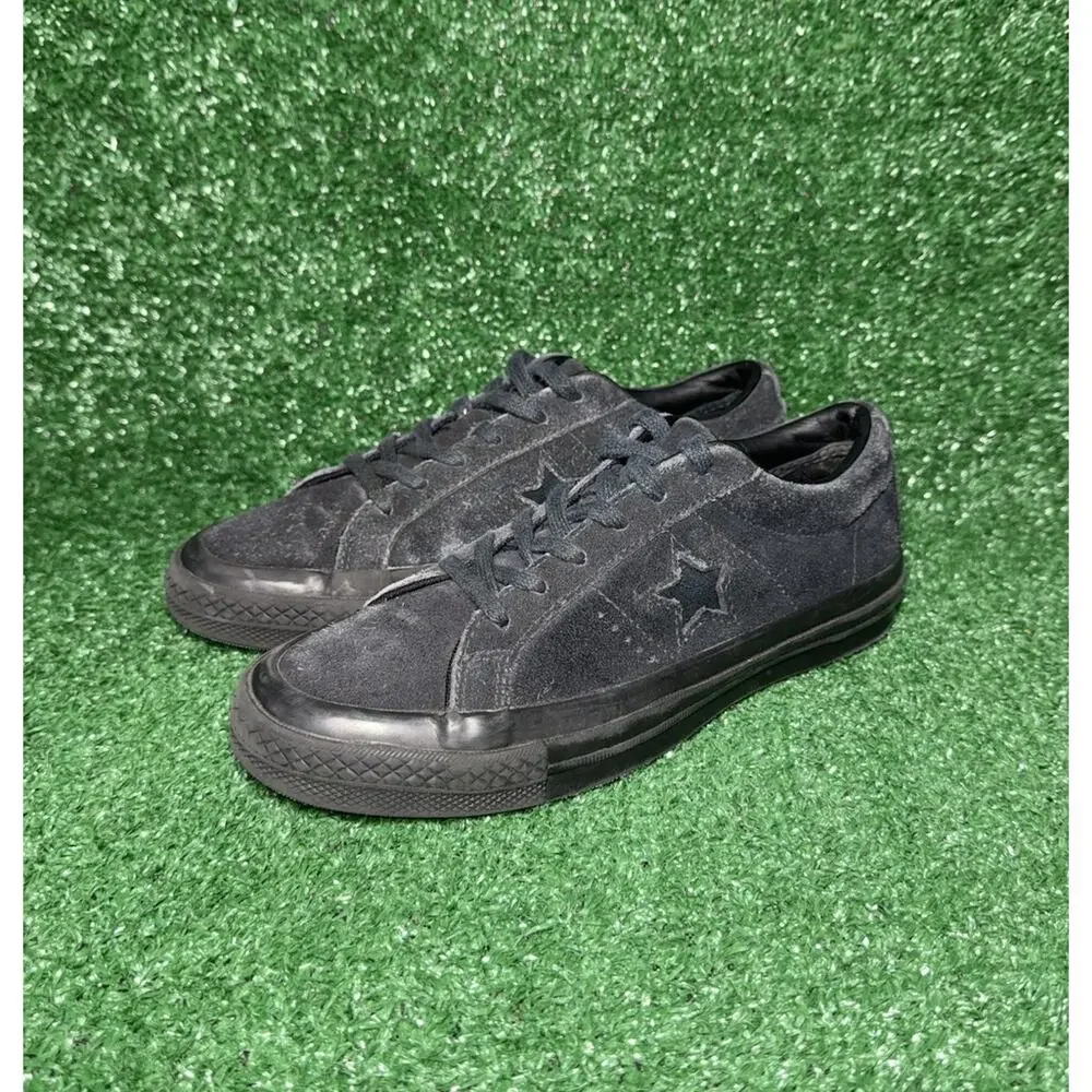 Converse Chuck Taylor All Star Low Top Black Suede Shoes Kid Size 4 Women Size 6